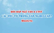 Các yếu tố cơ bản trong văn bản nghị luận là gì? Ngữ văn lớp 6 CTST